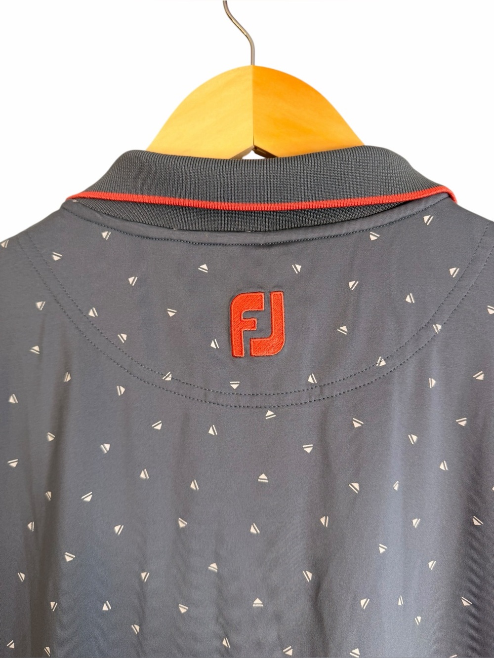 FootJoy Push Play Print Lisle Knit Collar Golf Polo Graphite/White Mens Large - Picture 6 of 9